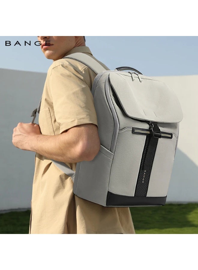 بانجي BANGE 8119 Grey Hot Sell New Arrival Wholesale Soft Lightweight Waterproof Men Casual Laptop Backpack - Image 5